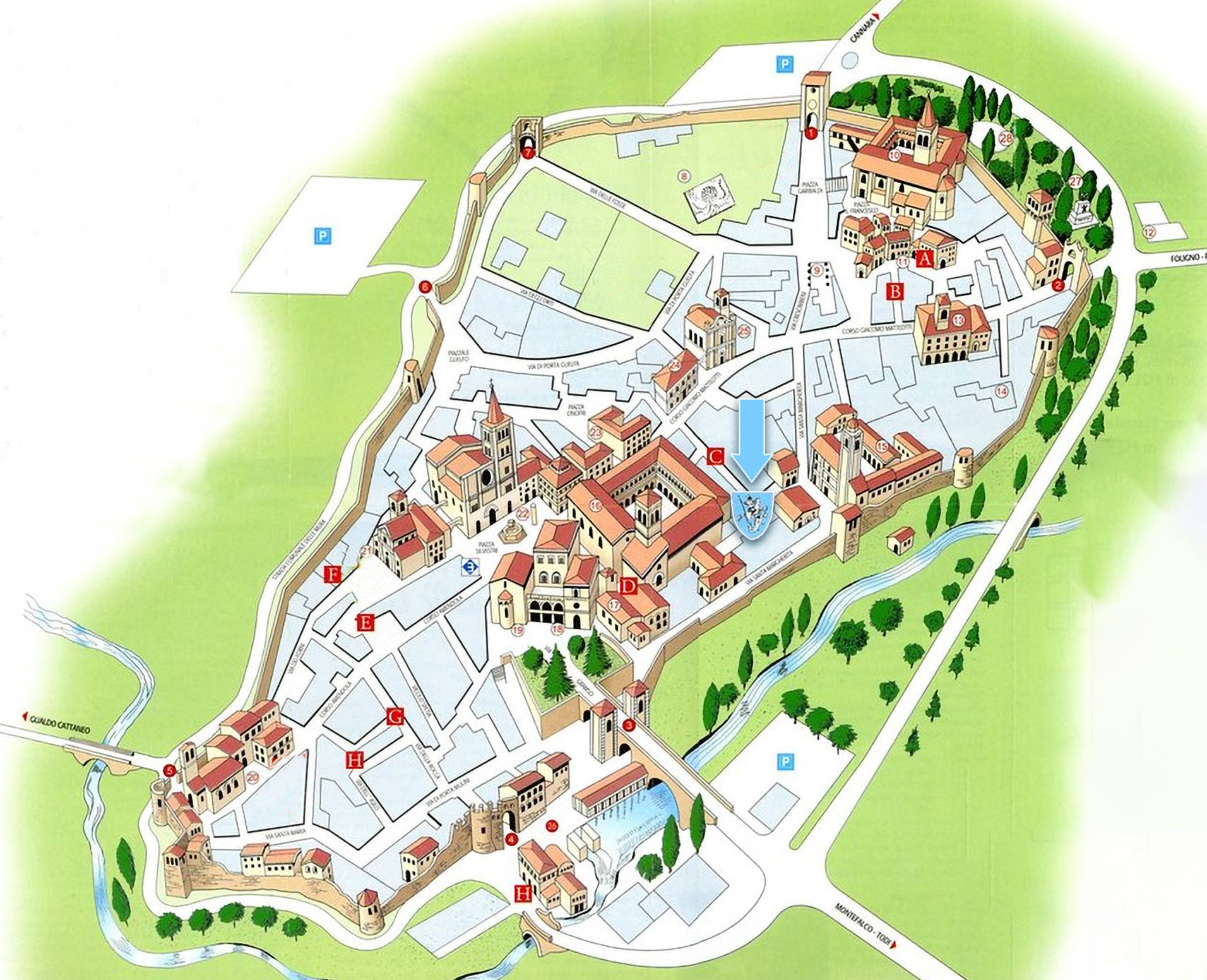 Cartina di Bevagna